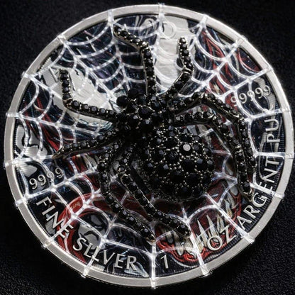 In Stock! 2013 Canada Maple Venom Spider 1oz .9999 Silver Colorized Art Coin