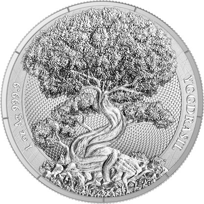 In Stock! 2025 GERMANIA MINT YGGDRASIL .9999 FILE 1OZ SILVER W/ COA 5 MARK