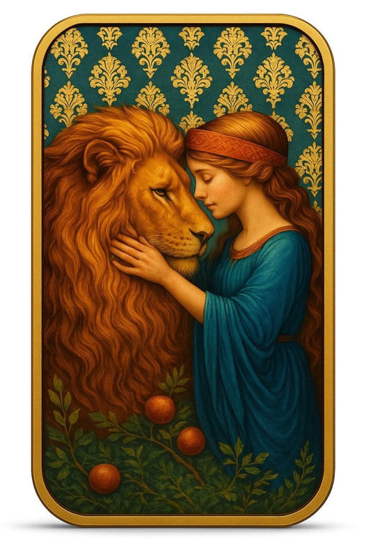 In Stock! Una & The Lion 1 oz Silver Colorized Art Bar (100 Mintage)
