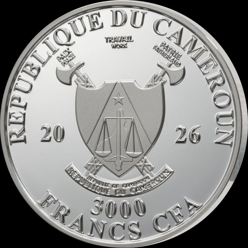 2026 Cameroon Crystalique - Bismuth 1 oz Silver Coin (02/10)