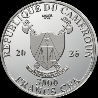 2026 Cameroon Crystalique - Bismuth 1 oz Silver Coin (02/10)