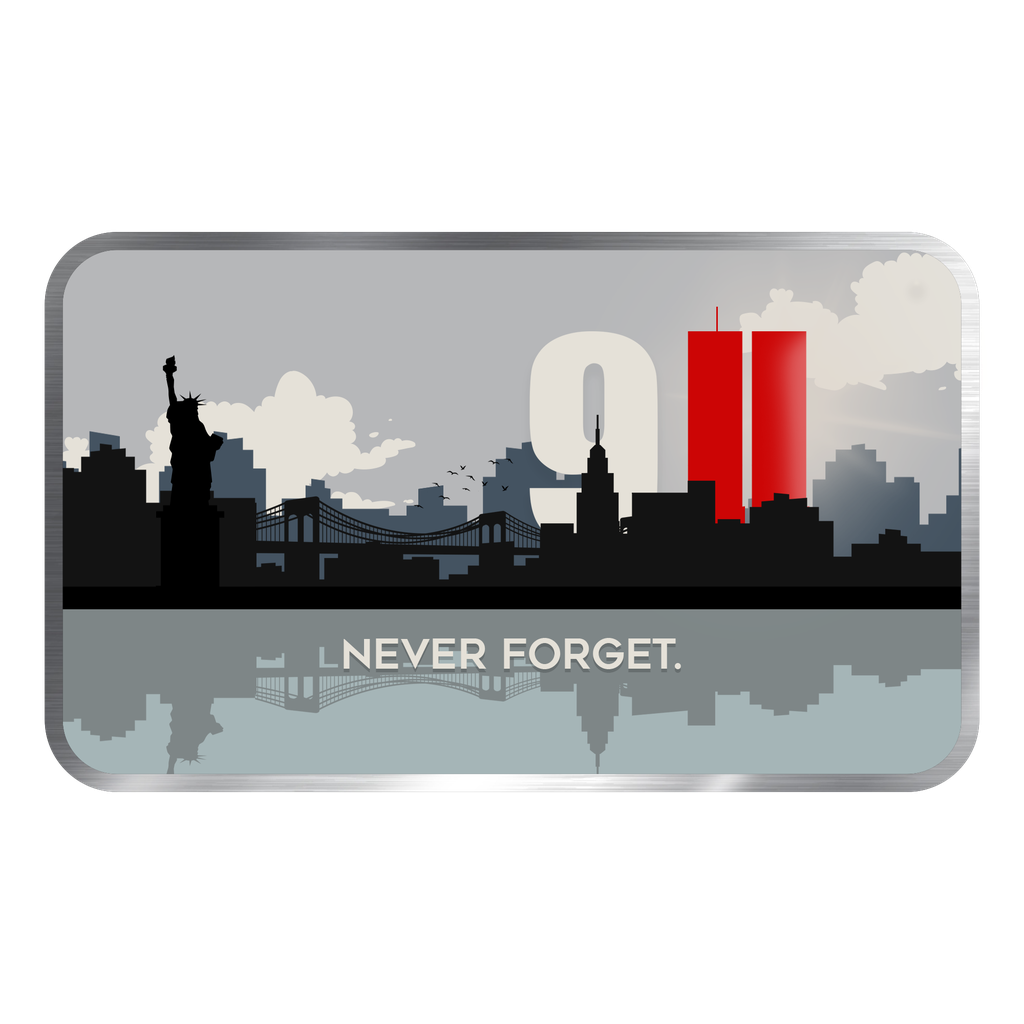 In Stock! 2025 Chromatics 9/11 Never Forget Colorized 1 oz Silver Bar