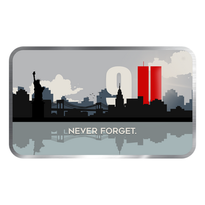 In Stock! 2025 Chromatics 9/11 Never Forget Colorized 1 oz Silver Bar