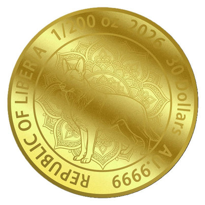 2026 Liberia Mandala The Dog 1/200 oz Gold Coin in Card (02/10)