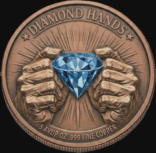 Ad Lunam Et Ultra - To the Moon and Beyond - Diamond Hands 5 oz Copper Art Round (10000 Mintage)