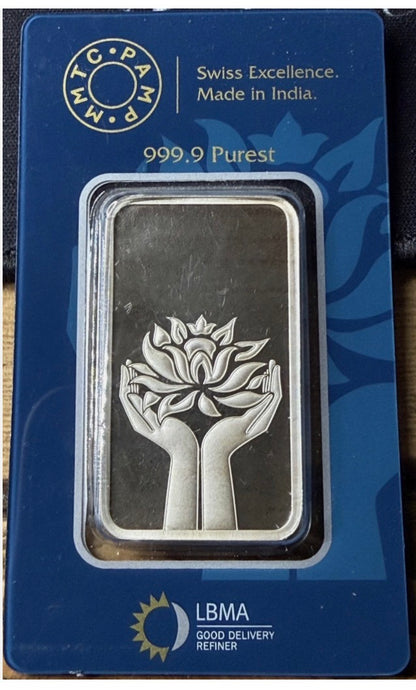 In Stock! MMTC PAMP Swiss India LBMA Lotus Flower In Assay 1 oz
