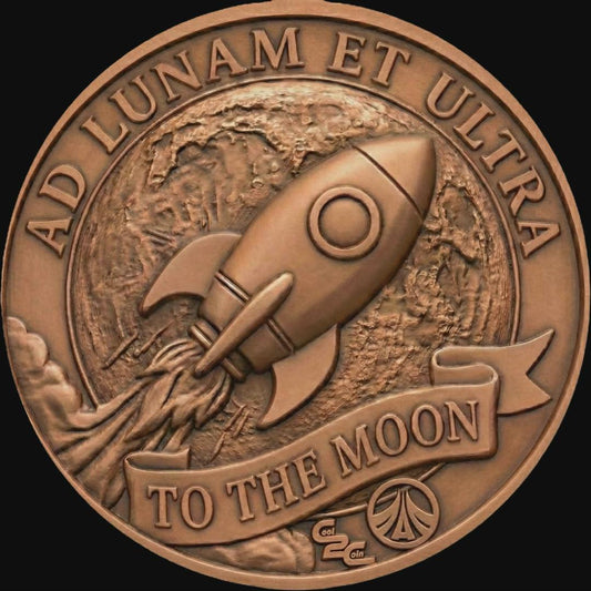 Ad Lunam Et Ultra - To the Moon and Beyond - Diamond Hands 5 oz Copper Art Round (10000 Mintage)