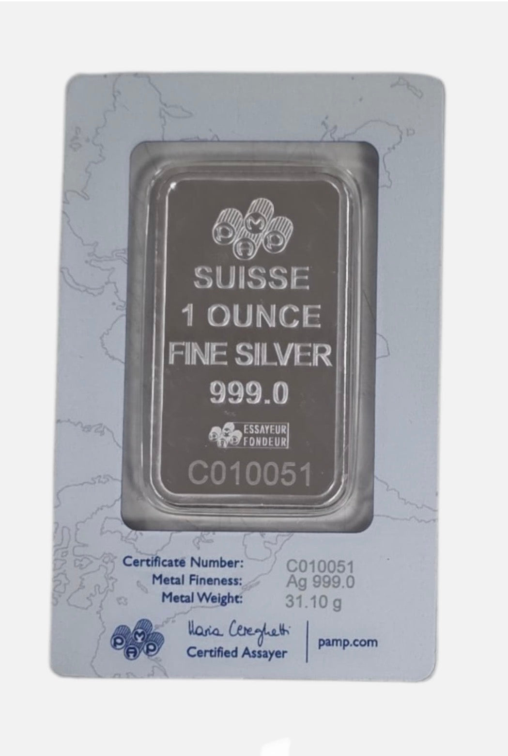 In Stock! PAMP Suisse Rose 1 oz Silver - Bar In Assay