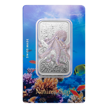 In Stock! 2025 PAMP Suisse Nature’s Grip Giant Octopus 1 oz Silver Bar - In Assay