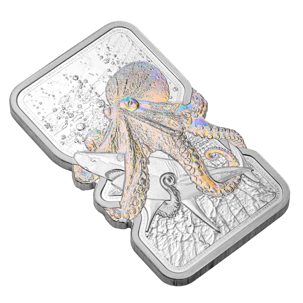 In Stock! 2025 PAMP Suisse Nature’s Grip Giant Octopus 1 oz Silver Bar - In Assay
