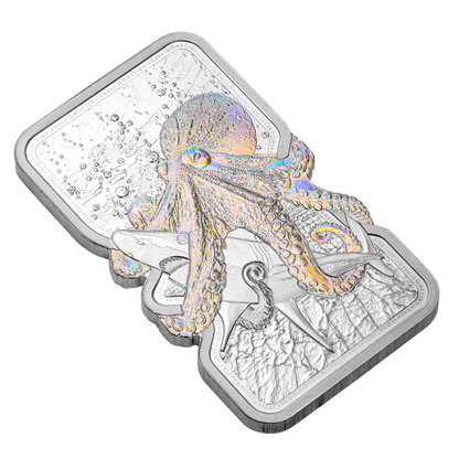 In Stock! 2025 PAMP Suisse Nature’s Grip Giant Octopus 1 oz Silver Bar - In Assay