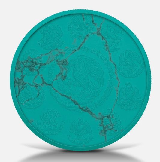 In Stock! 2024 Mexico Libertad Turquoise Marble Edition 1 oz Silver Coin