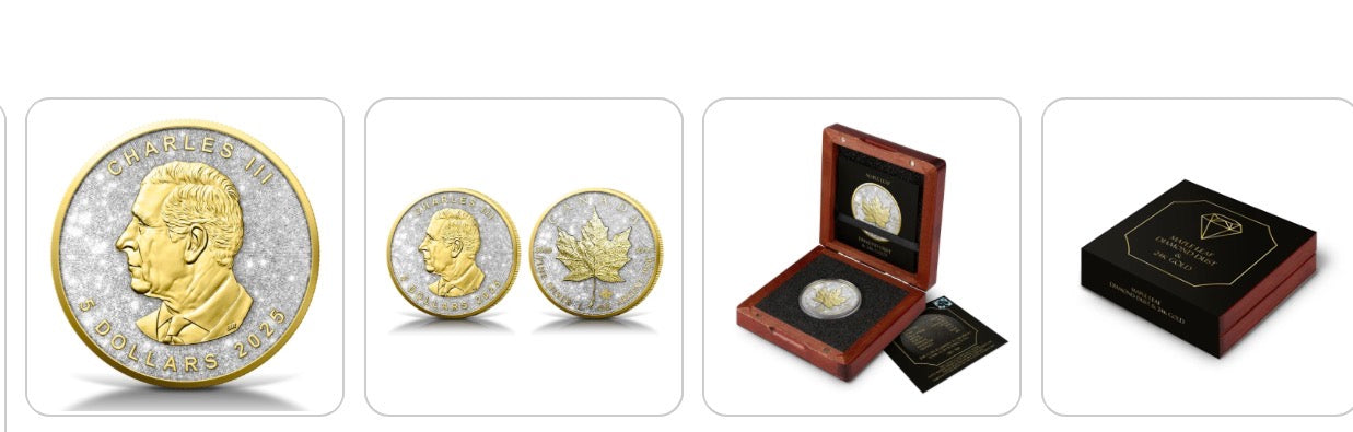 In Stock! SET 2025 Canadian Maple with Diamond Dust Maple Leaf Diamond Dust & Black Platinum