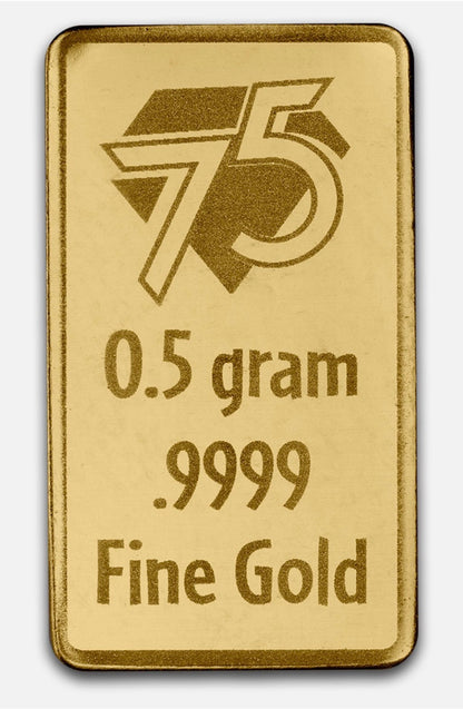 1/2 gram .9999 Fine Gold Bar - 2025 Peanuts® 75th Anniversary