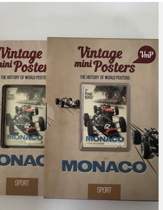 In Stock! 2015 Niue $1 Vintage Mini Posters- MONACO 1/2 oz Silver Coin, only 1000 pcs made