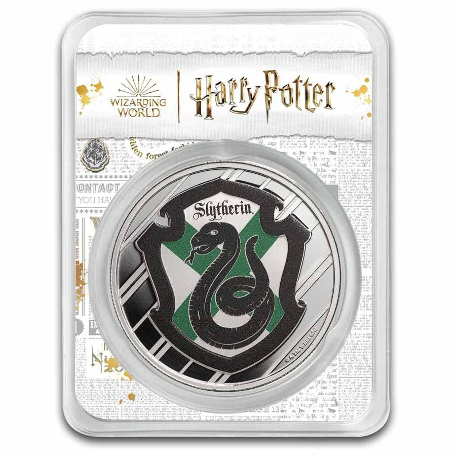 Harry Potter Houses Slytherin - Gryffindor - Ravenclaw - Hufflepuff - COLOR in TEP 1 oz silver coins