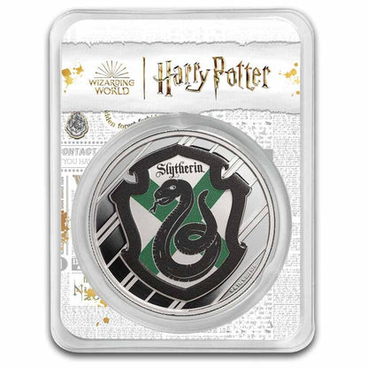 Harry Potter Houses Slytherin - Gryffindor - Ravenclaw - Hufflepuff - COLOR in TEP 1 oz silver coins