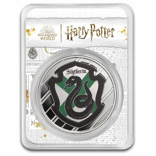 Harry Potter Houses Slytherin - Gryffindor - Ravenclaw - Hufflepuff - COLOR in TEP 1 oz silver coins