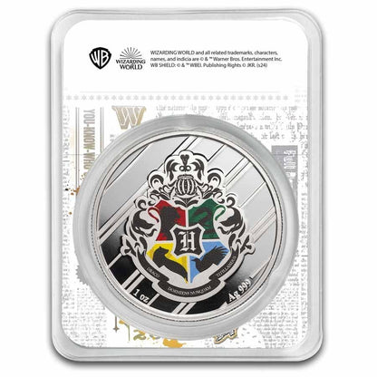 Harry Potter Houses Slytherin - Gryffindor - Ravenclaw - Hufflepuff - COLOR in TEP 1 oz silver coins