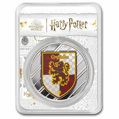 Harry Potter Houses Slytherin - Gryffindor - Ravenclaw - Hufflepuff - COLOR in TEP 1 oz silver coins