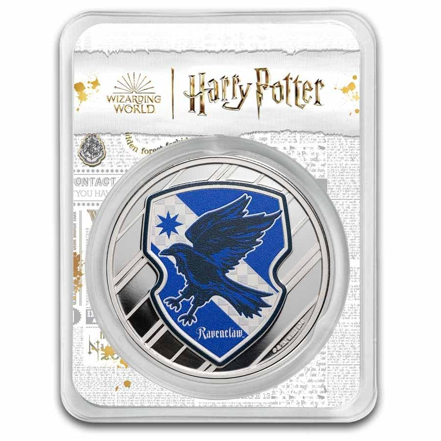 Harry Potter Houses Slytherin - Gryffindor - Ravenclaw - Hufflepuff - COLOR in TEP 1 oz silver coins