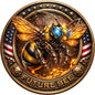 In Stock! GLOWS! 2026 Future American Bee HD Colorized 1 oz Copper Medal