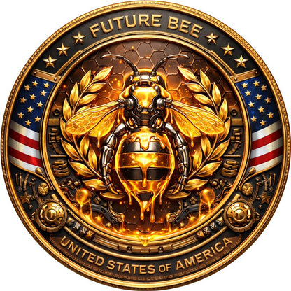 In Stock! GLOWS! 2026 Future American Bee HD Colorized 1 oz Copper Medal