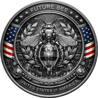 In Stock! GLOWS! 2026 Future American Bee HD Colorized 1 oz Copper Medal