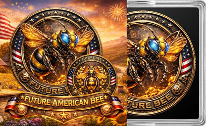 In Stock! GLOWS! 2026 Future American Bee HD Colorized 1 oz Copper Medal