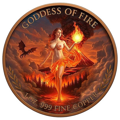 In Stock! Goddess of Elements Colorized 5 x 1 oz Copper Round Set