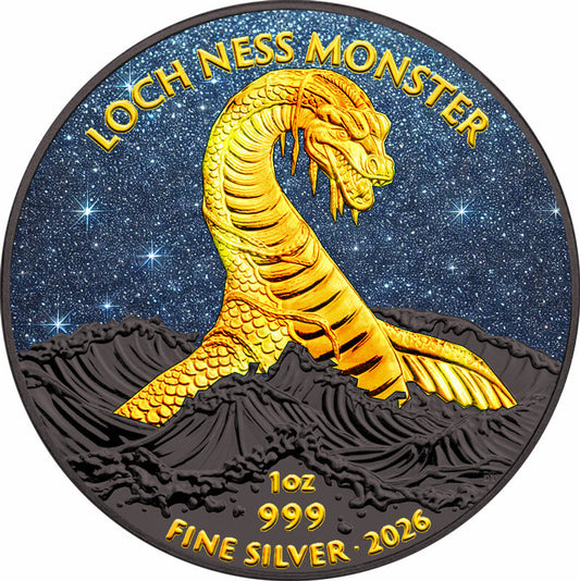 2026 Great Britain Loch Ness Monster Diamond Dust Edition 1 oz Silver Coin (02/18)