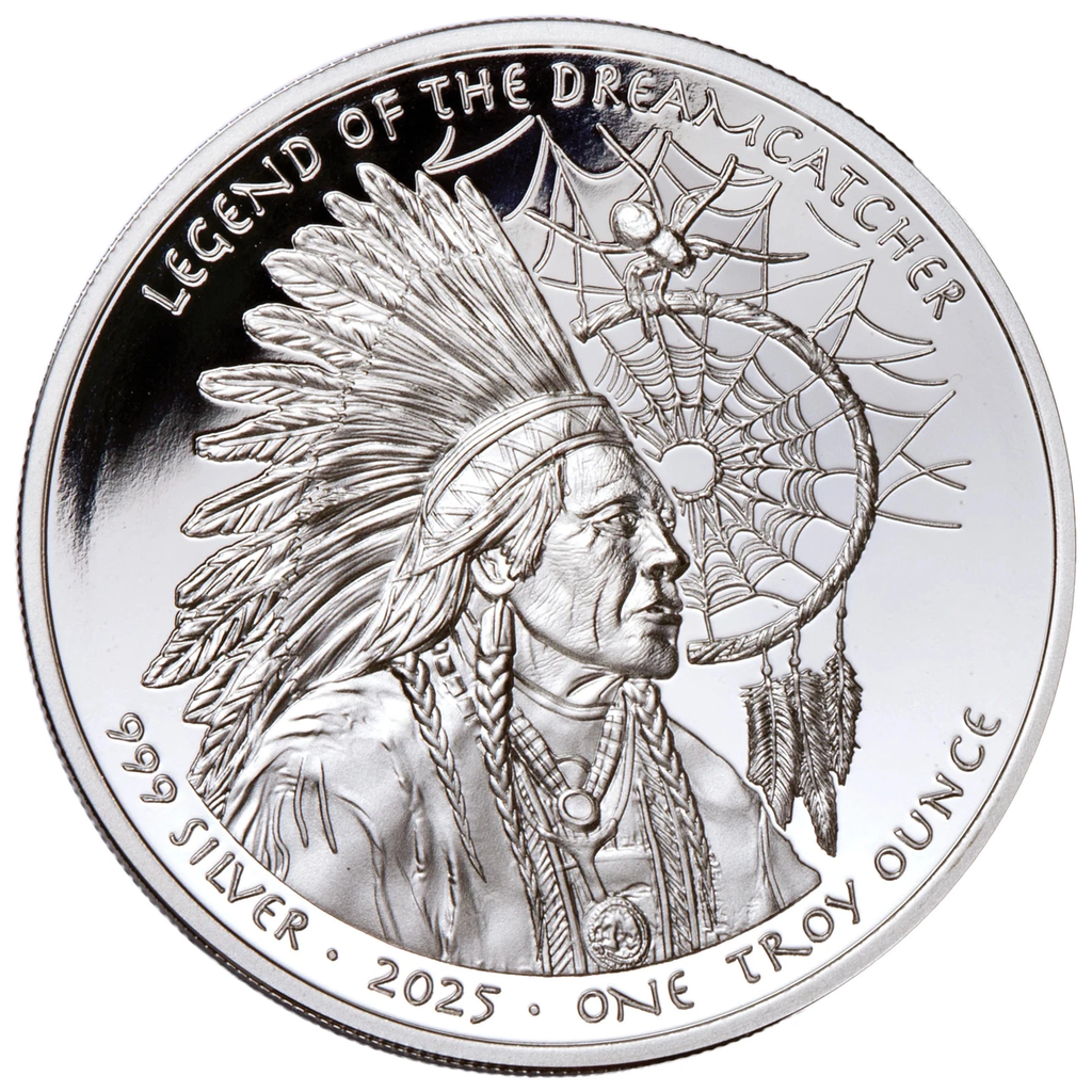 In Stock! 2025 Sioux Nation Legend of the Dreamcatcher Proof 1 oz Silver Coin (999 Mintage)