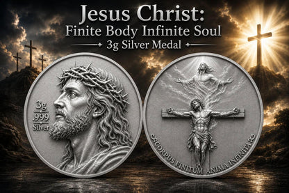 See the back! Jesus Christ: Finite Body - Infinite Soul 3g .999 Silver Medal (08/07)