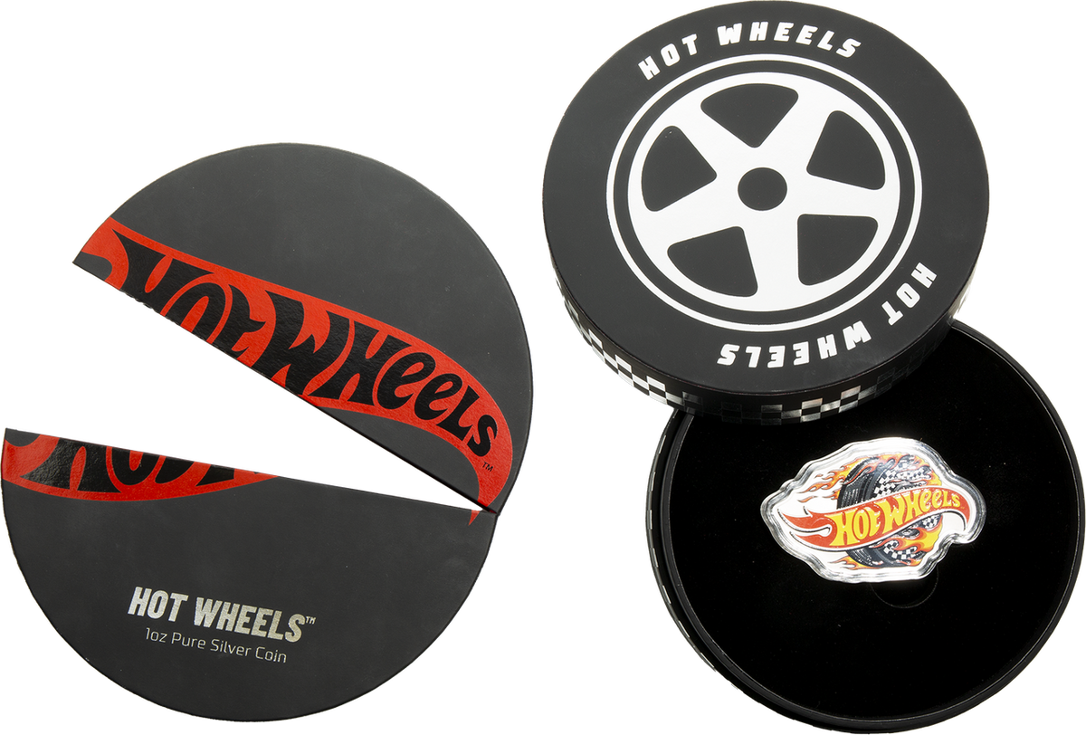 In Stock! 2025 Solomon Islands Hot Wheels Flaming Wheel 1 oz Silver Coin