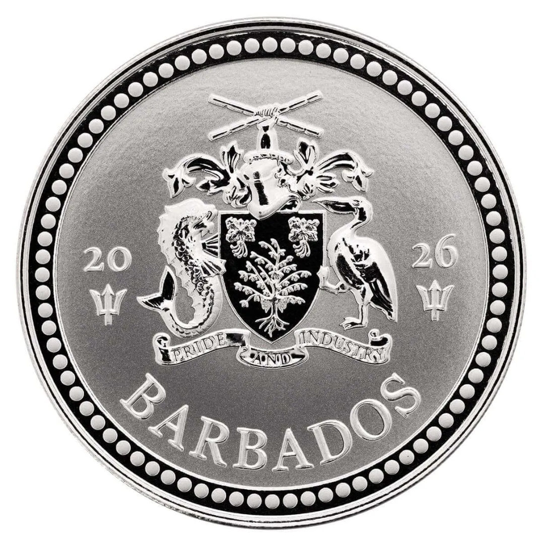 Estimate: Scottsdale 2026 Barbados Trident 1 oz Silver BU (1000000 Mintage)