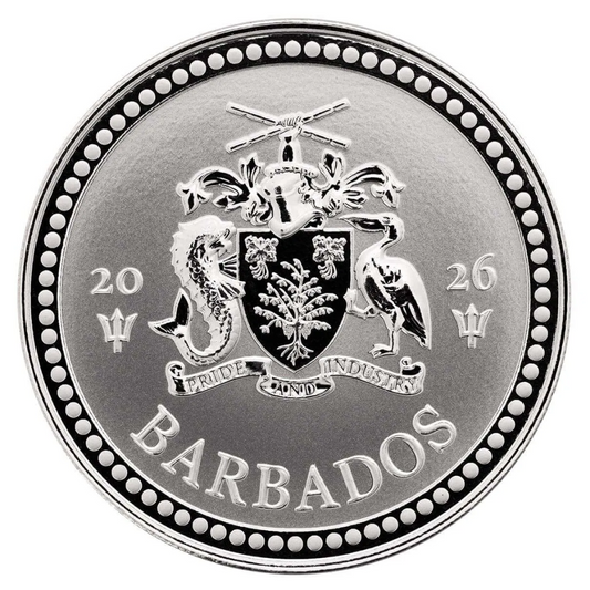 Estimate: Scottsdale 2026 Barbados Trident 1 oz Silver BU (1000000 Mintage)