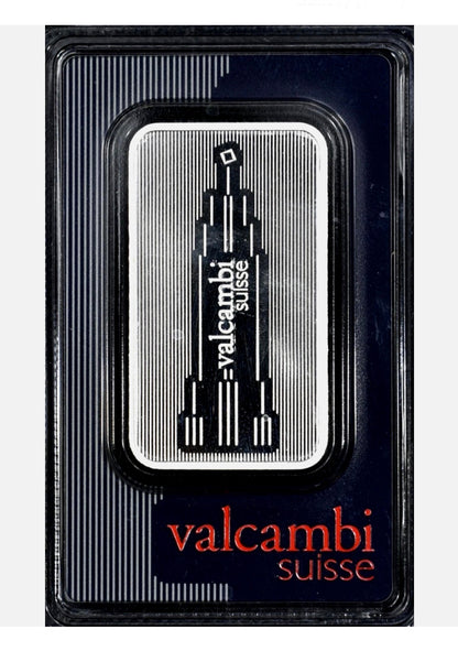 In Stock! VALCAMBI SUISSE SKYSCRAPER BUILDING 1 Oz Silver Bar Sealed