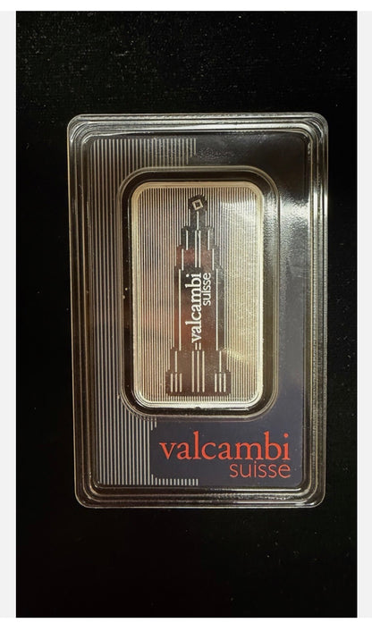In Stock! VALCAMBI SUISSE SKYSCRAPER BUILDING 1 Oz Silver Bar Sealed