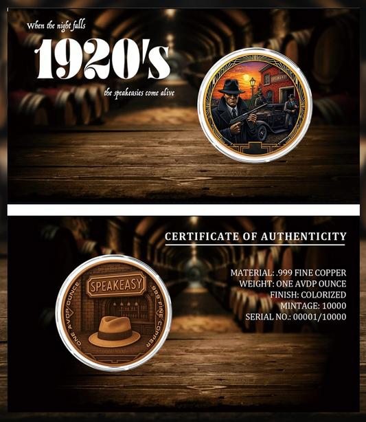 Barrels and Bullets Colorized 1 oz Copper Round in Card (02/16)