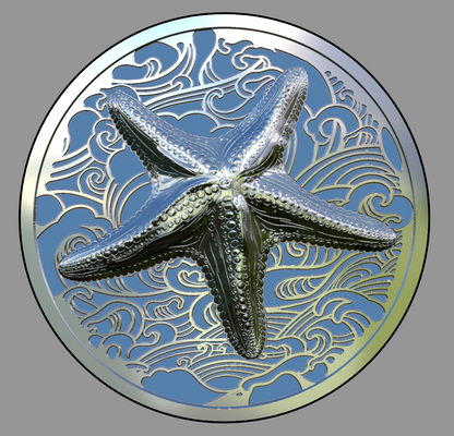 2026 Pitcairn Islands Ocean Wonders Starfish UHR Proof 2 oz Silver Coin (08/07)