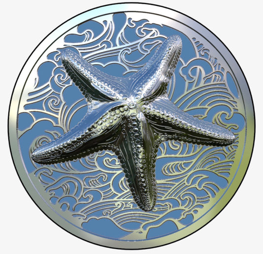 2026 Pitcairn Islands Ocean Wonders Starfish UHR Proof 2 oz Silver Coin (08/07)