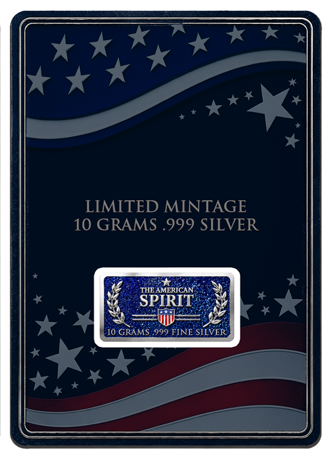 2nd in Series! 10 Gram Freedom Silver Featuring Dual Sided Diamond Dust in Blister