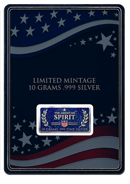 2nd in Series! 10 Gram Freedom Silver Featuring Dual Sided Diamond Dust in Blister