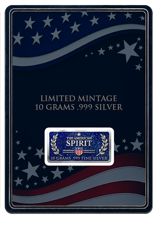 2nd in Series! 10 Gram Freedom Silver Featuring Dual Sided Diamond Dust in Blister