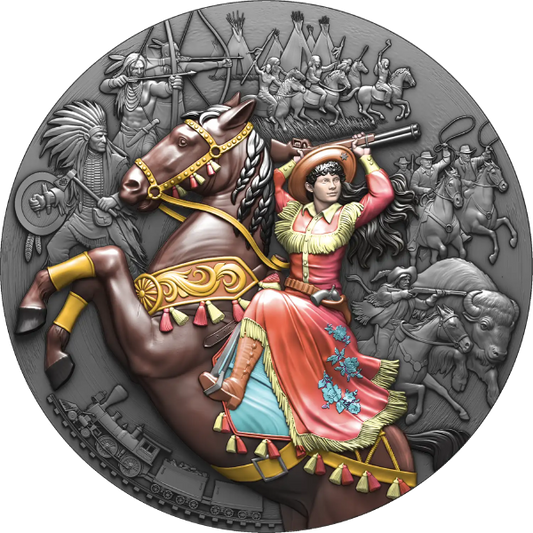 2026 Liberia Annie Oakley Little Sure Shot 2 oz Silver Coin (02/17)