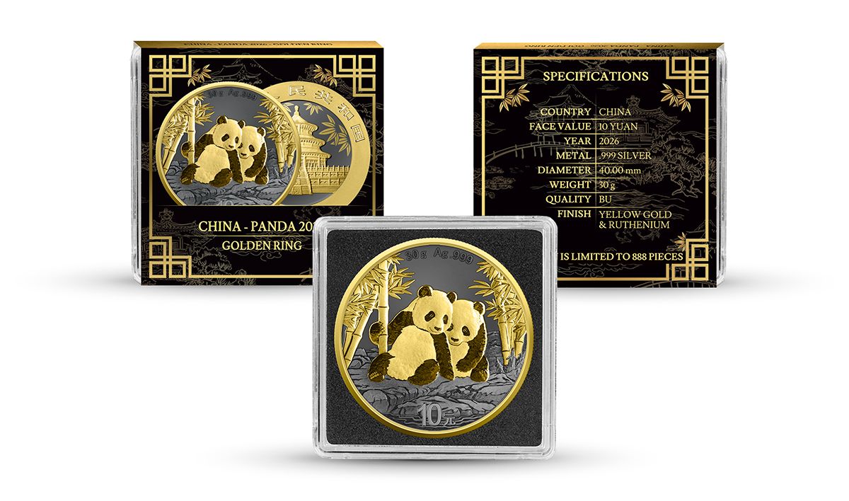 Estimate! 2026 China Panda Golden Ring Edition 30g Silver Coin (02/17)