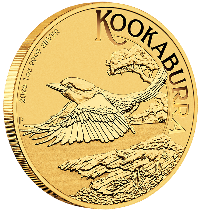 In Stock! 2026 Australia Kookaburra Perth Coin & Stamp Show Gold Gilded 1 oz Silver Coin in Card (02/17)