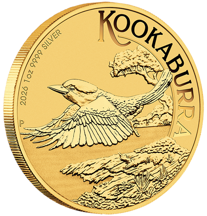 In Stock! 2026 Australia Kookaburra Perth Coin & Stamp Show Gold Gilded 1 oz Silver Coin in Card (02/17)
