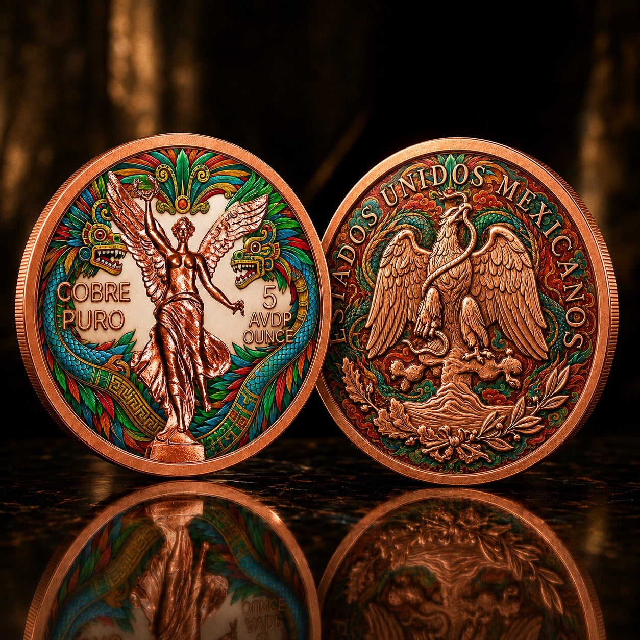 2026 Libertad Dueling Dragons 5oz .999 Copper Medal