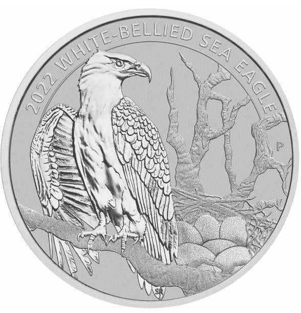 Estimate! PLATINUM- Perth Mint 2022 1/2 oz Australian White-Bellied Sea Eagle Platinum Coin